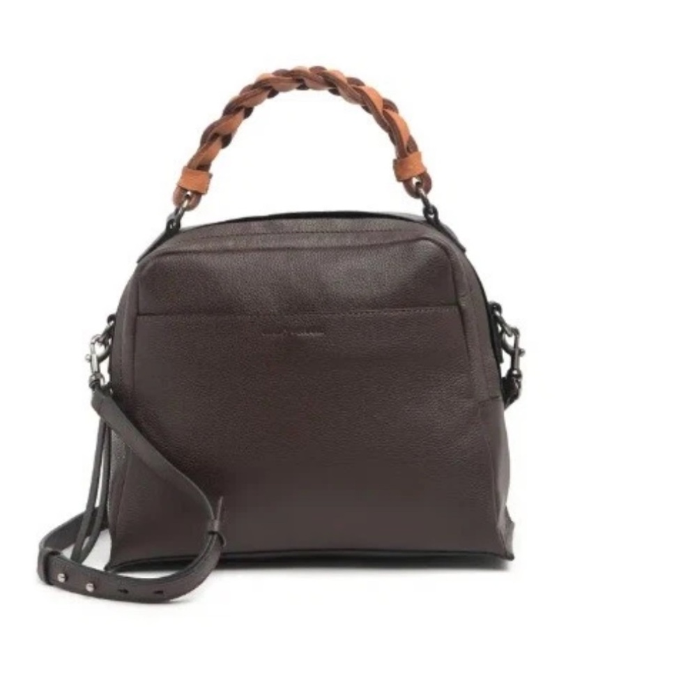 NWT $188 Lucky Brand Phei Leather Satchel Bag CHOCOLATE brown